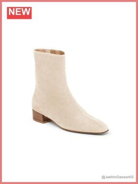 Womens Ankle Boots Faux Suede Chunky Low Heel Square Toe Dress Booties